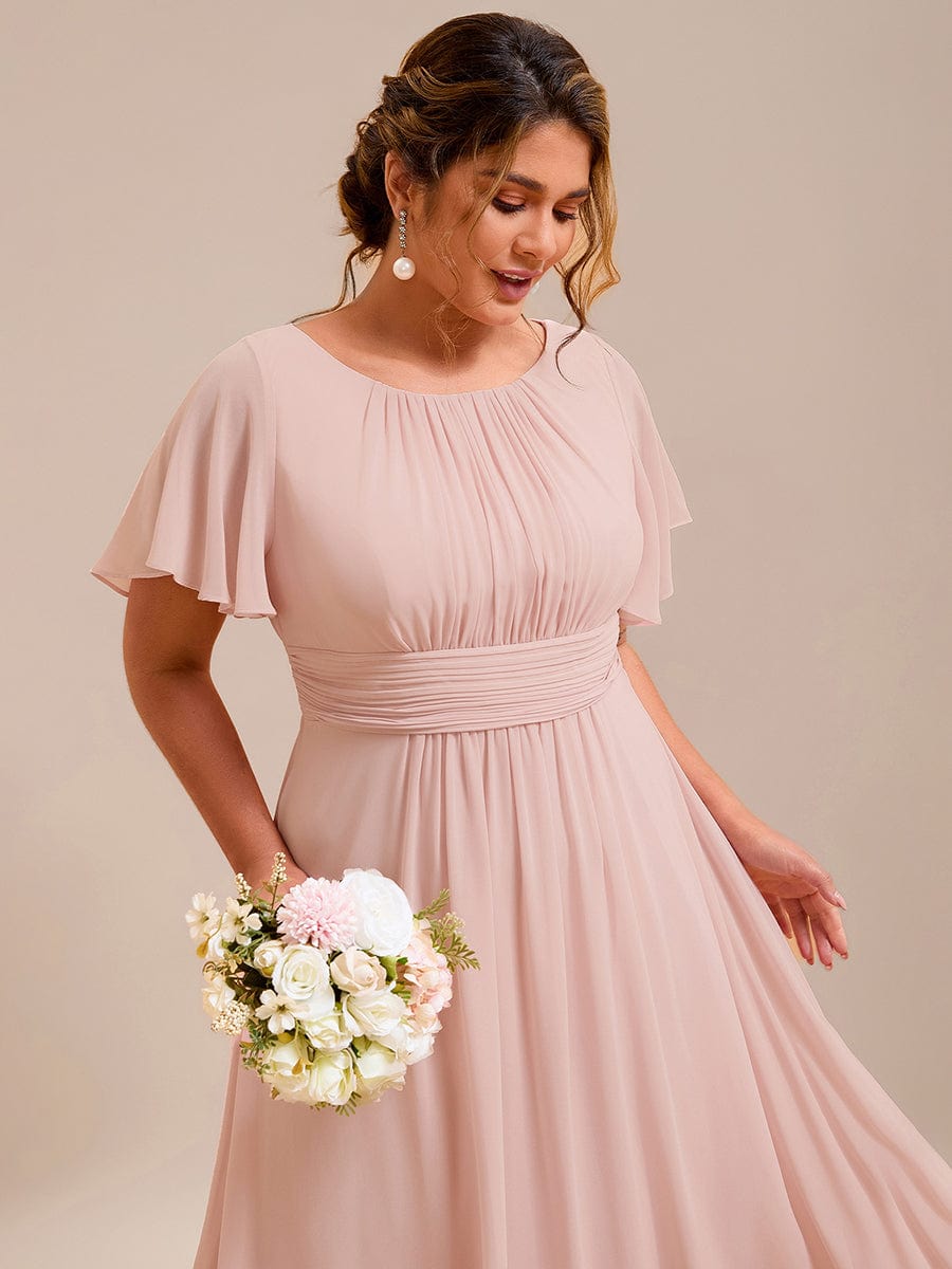 Plus Size Formal Empire Waist A-Line Chiffon Bridesmaid Dress