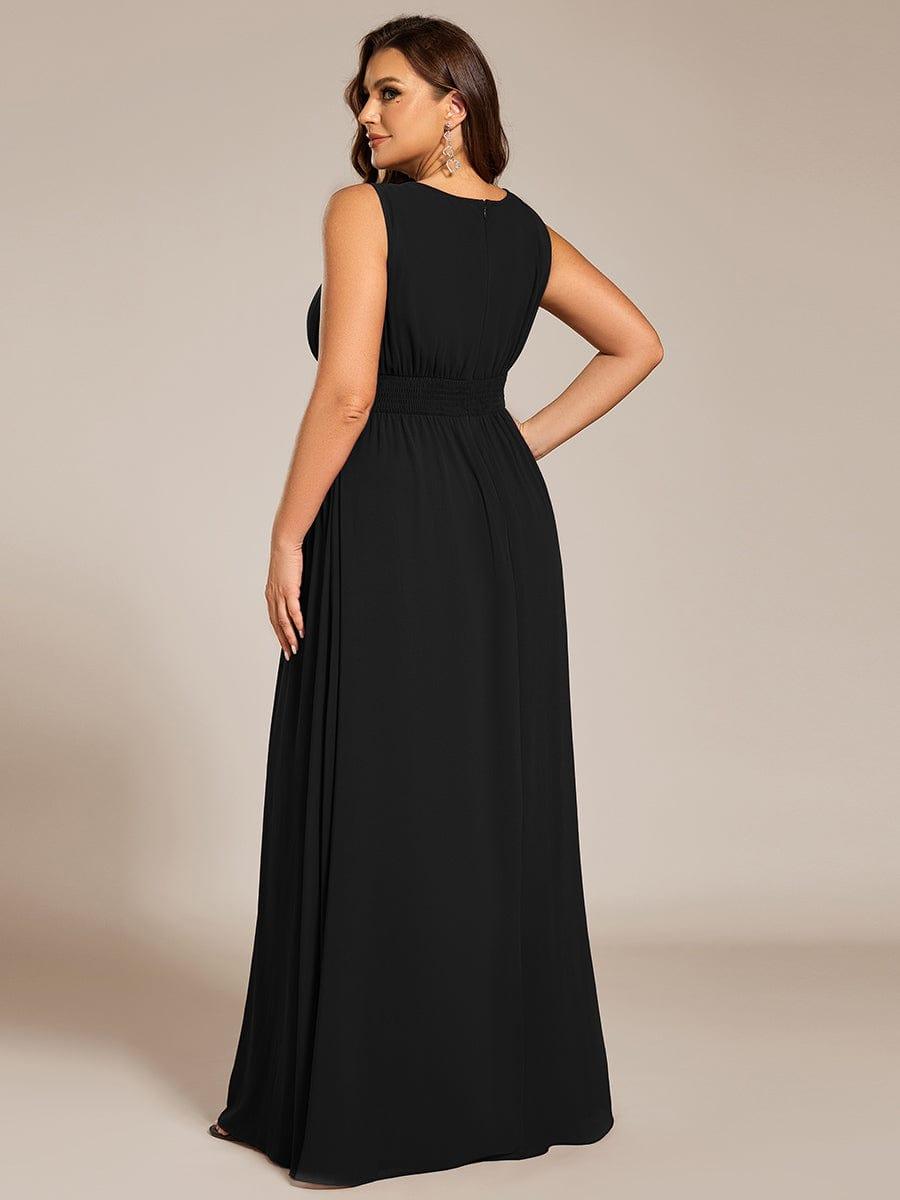 Classic Jewel Sleeveless Pleated Chiffon Bridesmaid Dress