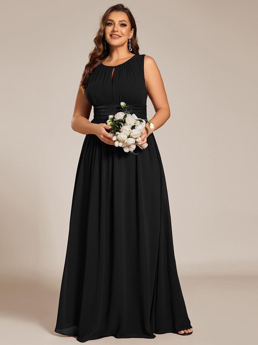Plus Size Jewel Empire Waist Pleated A-Line Bridesmaid Dress