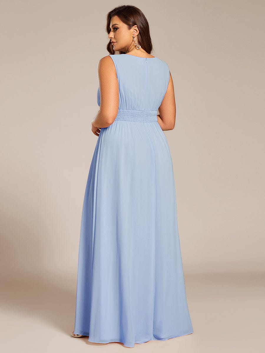 Plus Size Jewel Empire Waist Pleated A-Line Bridesmaid Dress