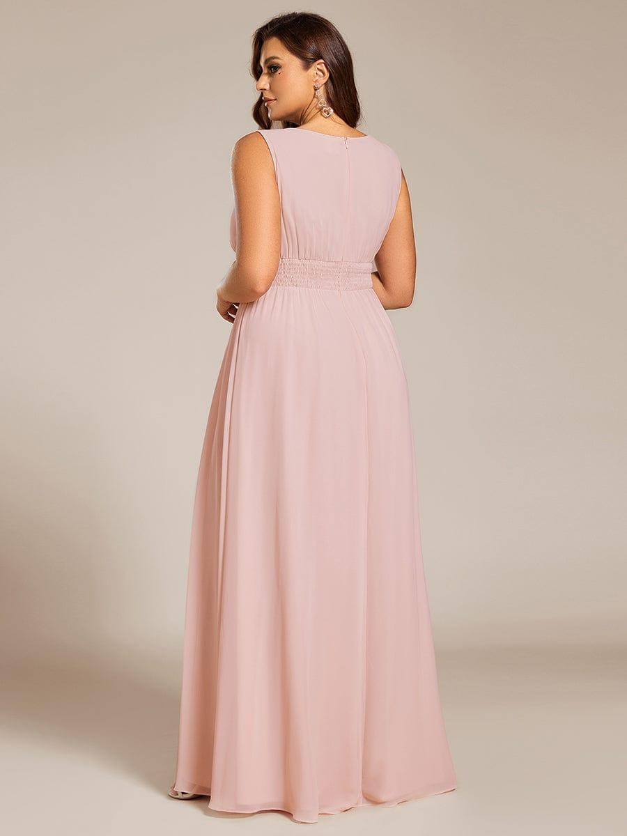 Plus Size Jewel Empire Waist Pleated A-Line Bridesmaid Dress