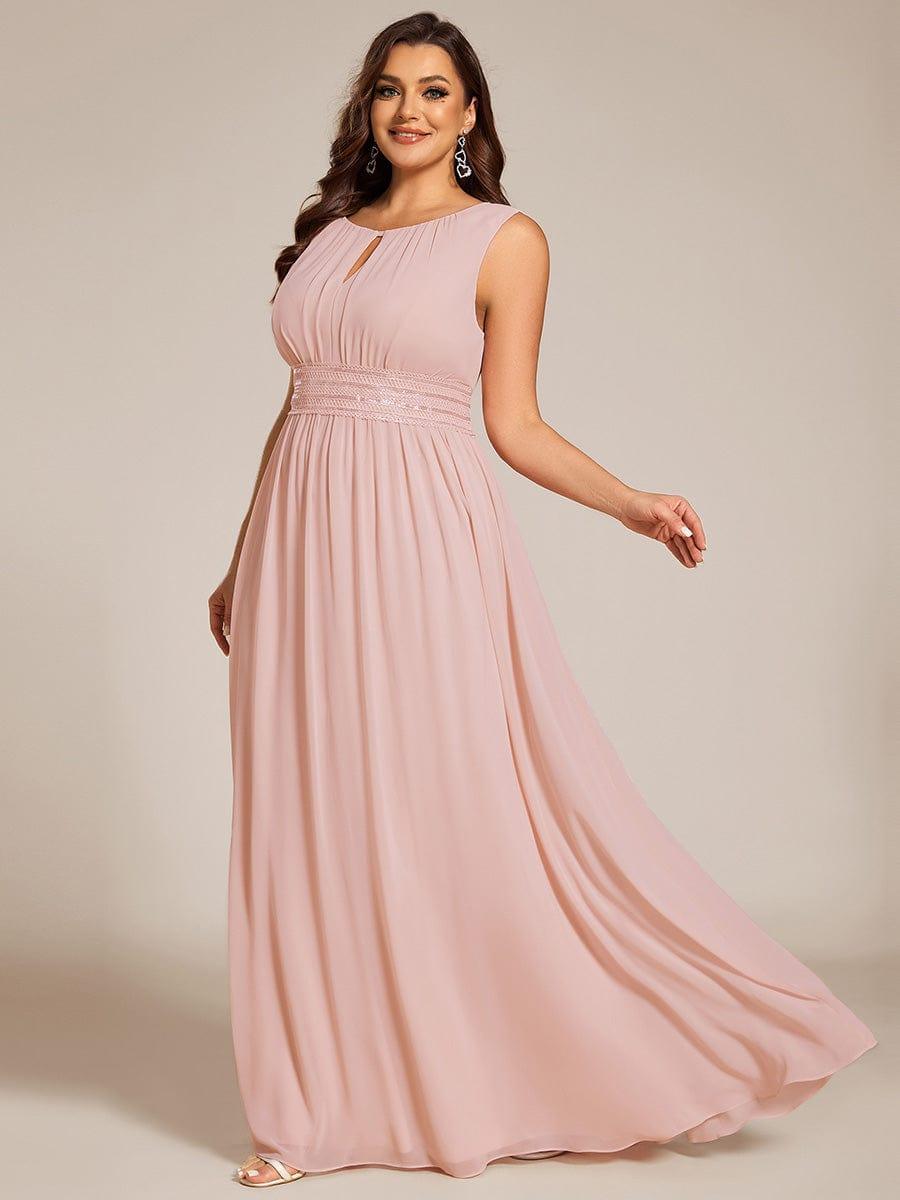 Plus Size Jewel Empire Waist Pleated A-Line Bridesmaid Dress