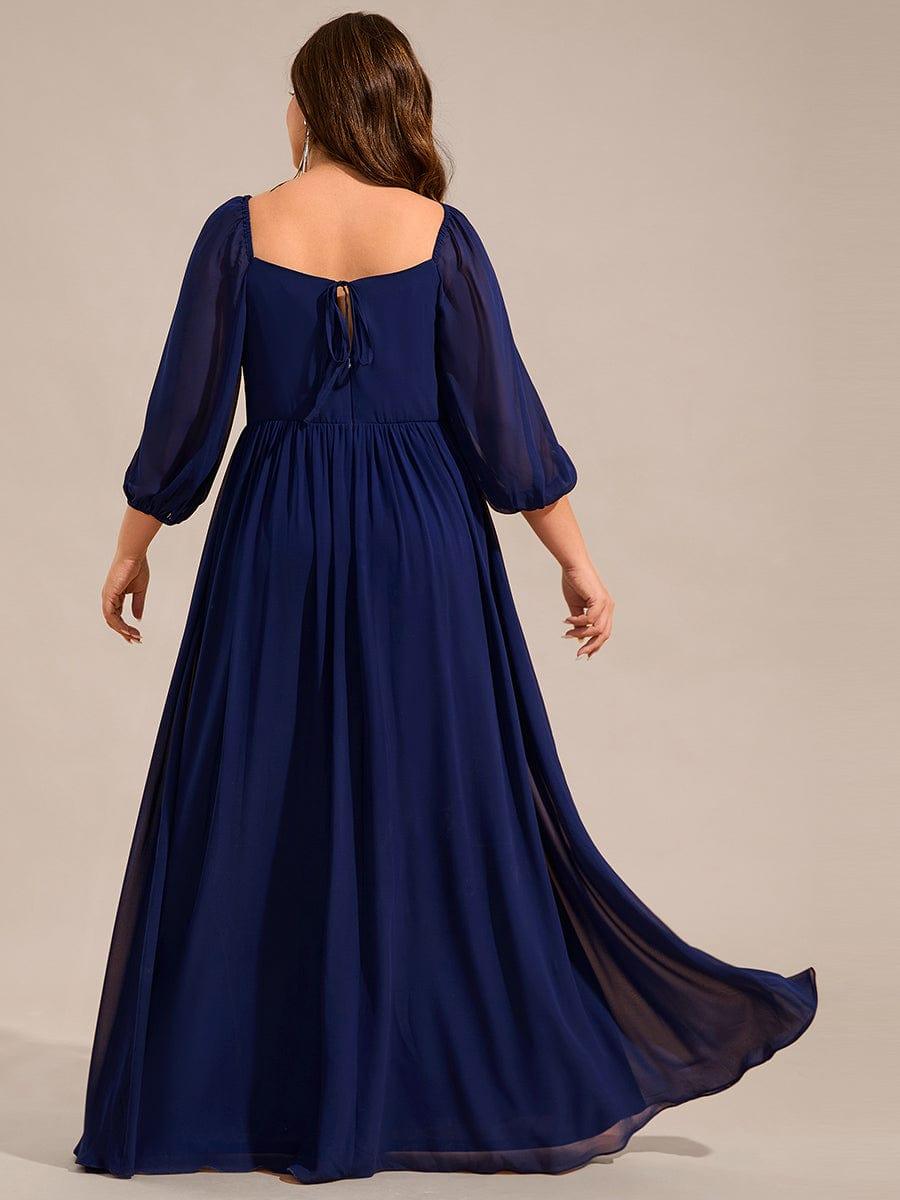 Plus Size Coeset Chiffon Bridesmaid Dress with Sleeves