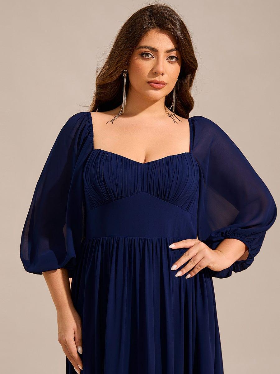 Plus Size Coeset Chiffon Bridesmaid Dress with Sleeves