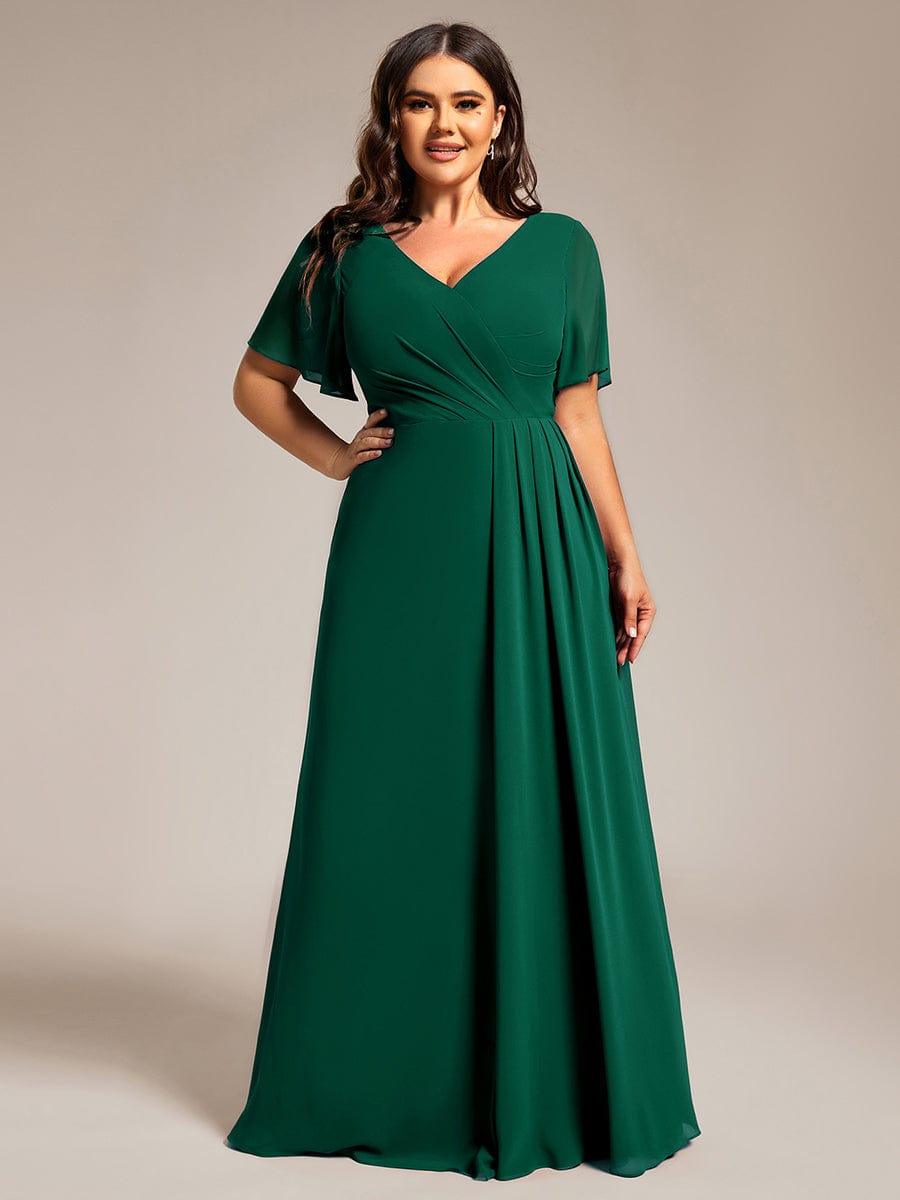 Plus Size Ruched A-Line Chiffon Bridesmaid Dress with Slit