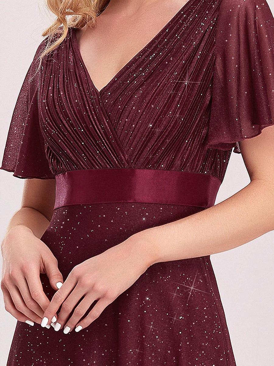 Sparkly Sequin Empire Waist A-Line Wedding Guest Dress Dress