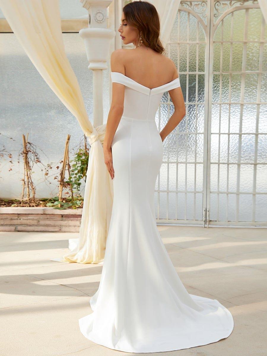 Elegant Bodycon Mermaid Wedding Dress with Off-Shoulder