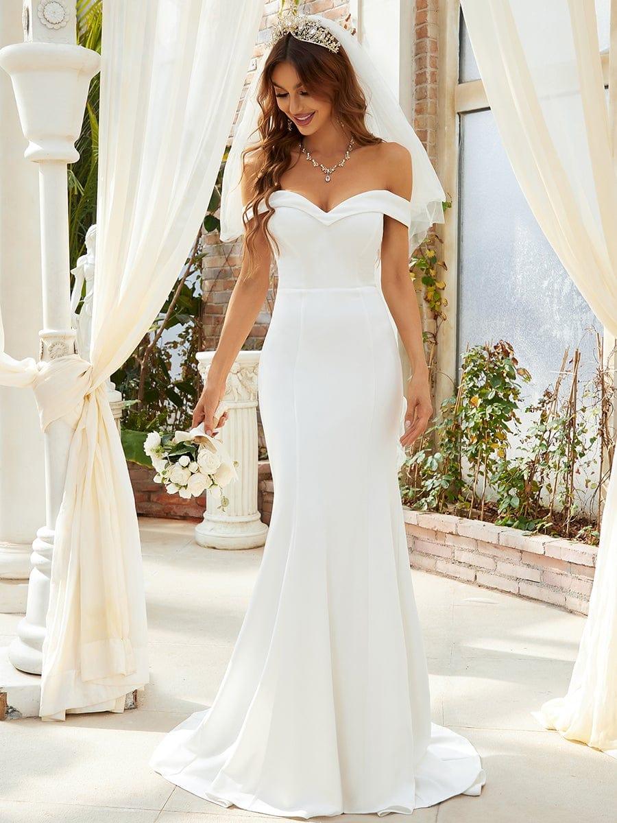 Elegant Bodycon Mermaid Wedding Dress with Off-Shoulder