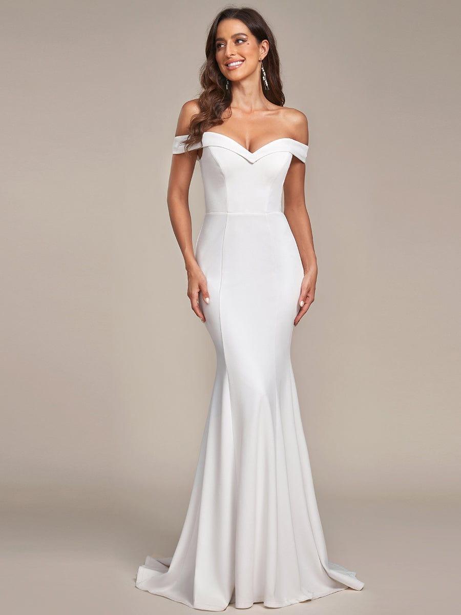 Elegant Bodycon Mermaid Wedding Dress with Off-Shoulder