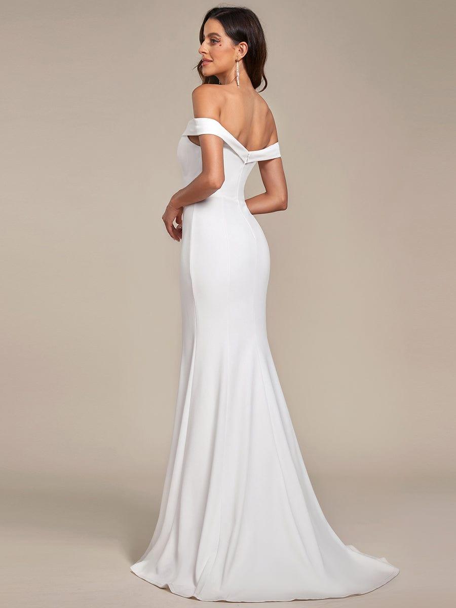 Elegant Bodycon Mermaid Wedding Dress with Off-Shoulder