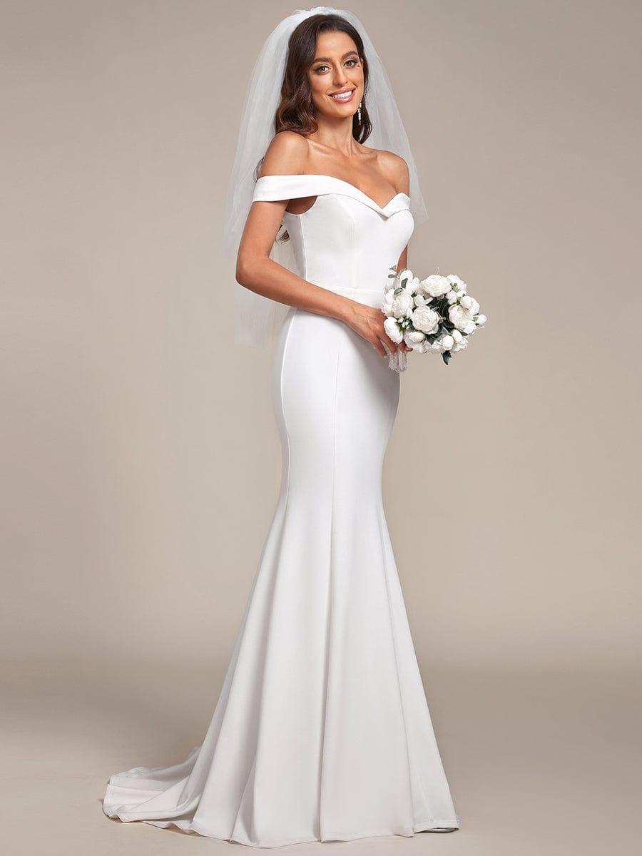 Elegant Bodycon Mermaid Wedding Dress with Off-Shoulder