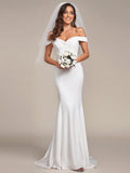 Elegant Bodycon Mermaid Wedding Dress with Off-Shoulder