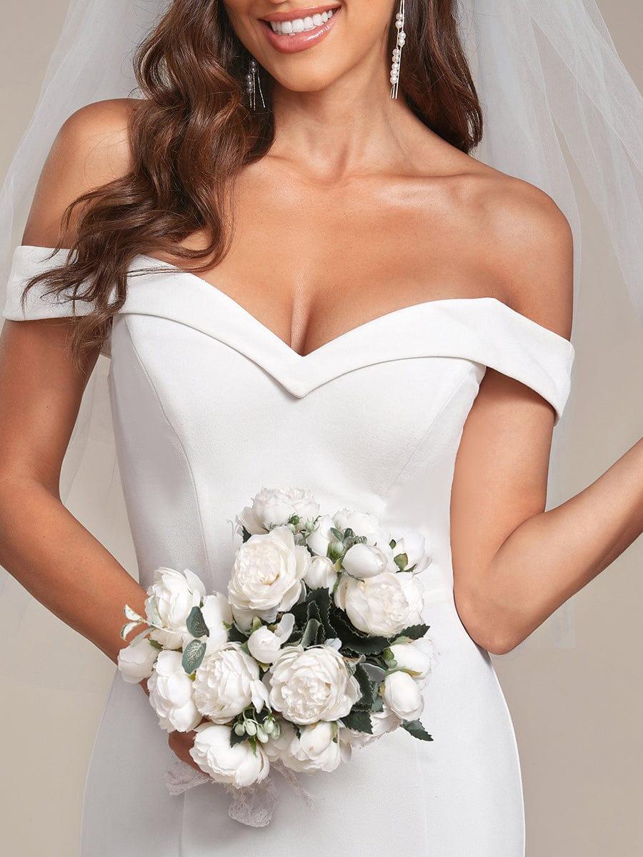 Elegant Bodycon Mermaid Wedding Dress with Off-Shoulder