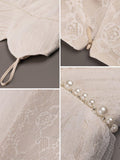 Spaghetti Straps Pleated Lace A-Line Wedding Dress