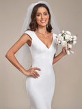 Stunning Backless Mermaid Wedding Dress with Cap Sleeve