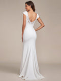 Stunning Backless Mermaid Wedding Dress with Cap Sleeve